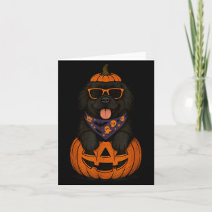 Spooky Newfoundland Dog Pumpkin Halloween Newfie Card