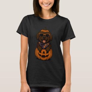 Spooky Newfoundland Dog Pumpkin Halloween Newfie L T-Shirt