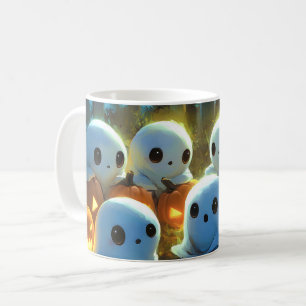 Spooky Night Cemetery Cute Halloween Ghost Coffee Mug