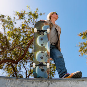 Spooky Night Cemetery Cute Halloween Ghost Skateboard