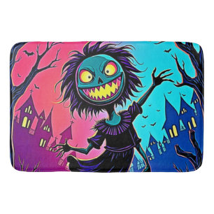 Spooky Night Halloween Creature Design Bath Mat