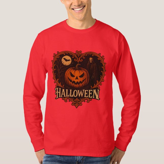 Spooky Night Halloween Men's Basic Long Sleeve T-S T-Shirt (Front)