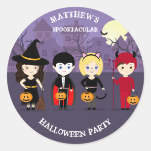 Spooky Night Halloween Party Classic Round Sticker