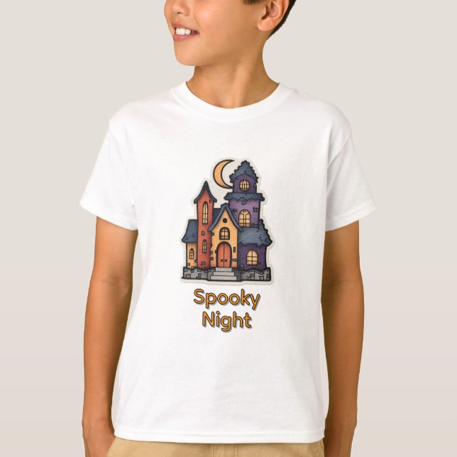 Spooky Night Haunted House T-Shirt (Front)