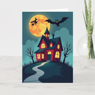 Spooky Night House Card