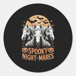 Spooky Night Mares Halloween Horse Classic Round Sticker