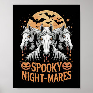 Spooky Night Mares Halloween Horse Poster