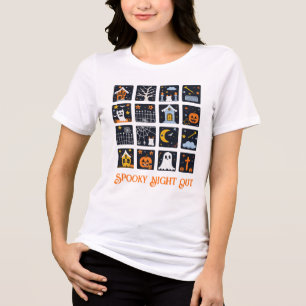 Spooky Night Out Halloween Graphic T-Shirt Tri-Blend Shirt