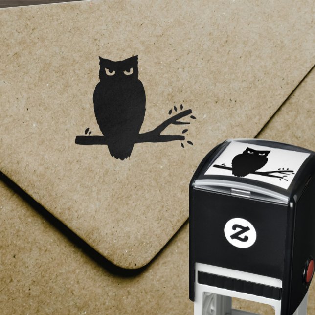 Spooky Night Owl Silhouette Self-inking Stamp (Creator Uploaded)