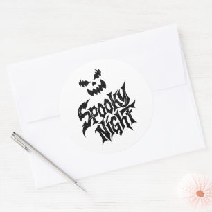 Spooky night Pumpkin face Classic Round Sticker