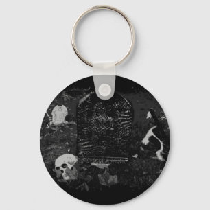 Spooky Night - Skulls and Graves Key Ring