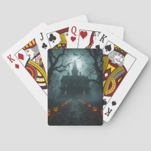 Spooky Night with Jack-o'-Lanterns Playing Cards