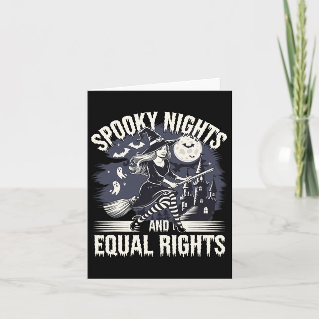 Spooky Nights And Equal Rights Halloween Magic  Card (Front)