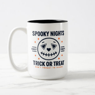Spooky Nights Trick or Treat Halloween Two-Tone Coffee Mug