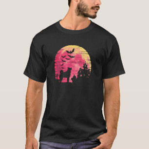 Spooky Norwegian Elkhound & Haunted House Hallowee T-Shirt