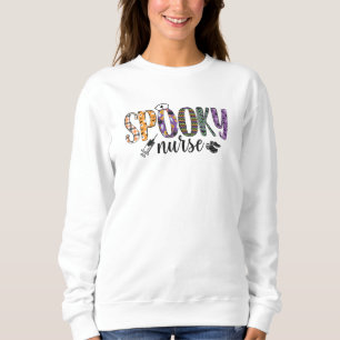 Spooky Nurse cap syringe crocs orange purple Sweatshirt