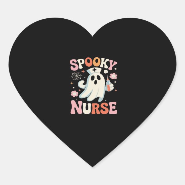 Spooky Nurse Classic T-Shirt_1 Heart Sticker (Front)