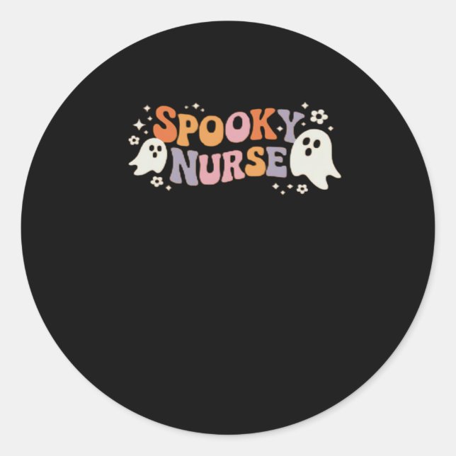 Spooky Nurse Classic T-Shirt Classic Round Sticker (Front)
