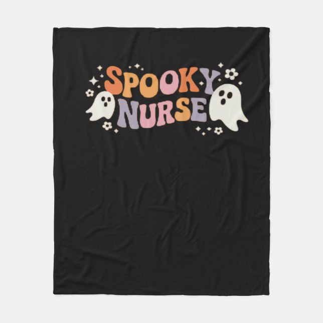Spooky Nurse Classic T-Shirt Fleece Blanket (Front)