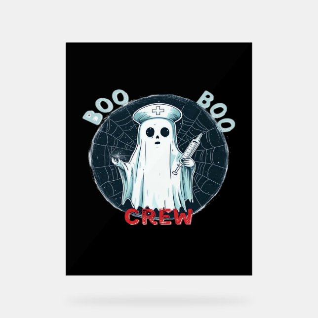 Spooky Nurse Ghost Haunted Hospital Crew Ghostly N Acrylic Sign (Front)