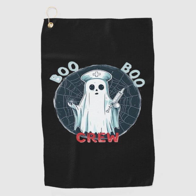 Spooky Nurse Ghost Haunted Hospital Crew Ghostly N Golf Towel (Front)