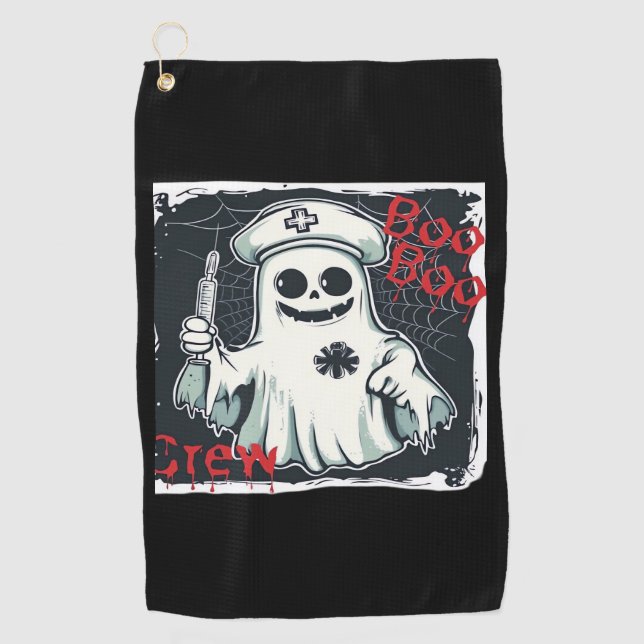Spooky Nurse Ghost Haunted Hospital Crew Ghostly N Golf Towel (Front)