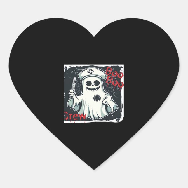 Spooky Nurse Ghost Haunted Hospital Crew Ghostly N Heart Sticker (Front)