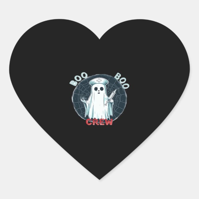 Spooky Nurse Ghost Haunted Hospital Crew Ghostly N Heart Sticker (Front)