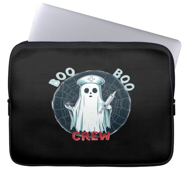 Spooky Nurse Ghost Haunted Hospital Crew Ghostly N Laptop Sleeve (Front)