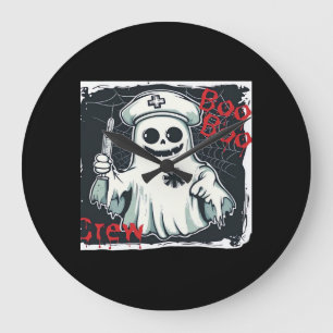 Spooky Nurse Ghost Haunted Hospital Crew Ghostly N Large Clock