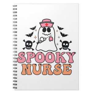 Spooky Nurse Halloween Costume Eerie Elegance Notebook