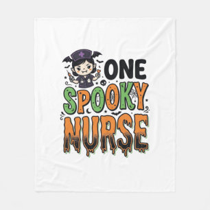 Spooky Nurse Halloween Vintage Engraving Design_1 Fleece Blanket