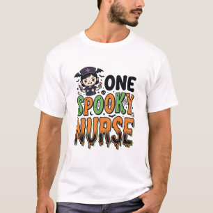 Spooky Nurse Halloween Vintage Engraving Design_1 T-Shirt