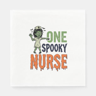 Spooky Nurse Halloween Vintage Vector Design_1 Napkin