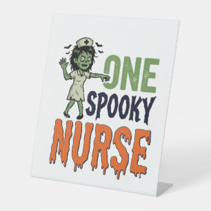 Spooky Nurse Halloween Vintage Vector Design_1 Pedestal Sign