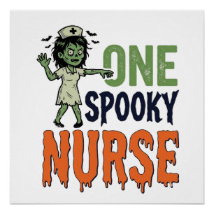 Spooky Nurse Halloween Vintage Vector Design_1 Poster