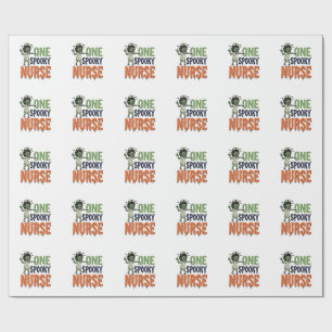 Spooky Nurse Halloween Vintage Vector Design_1 Wrapping Paper