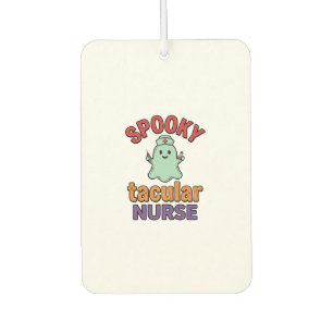 Spooky Nurse Halloween Vintage Vector Shirt Design Car Air Freshener