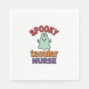 Spooky Nurse Halloween Vintage Vector Shirt Design Napkin
