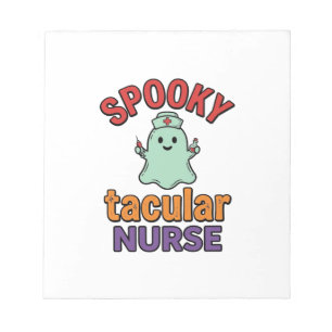 Spooky Nurse Halloween Vintage Vector Shirt Design Notepad