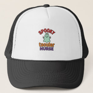 Spooky Nurse Halloween Vintage Vector Shirt Design Trucker Hat