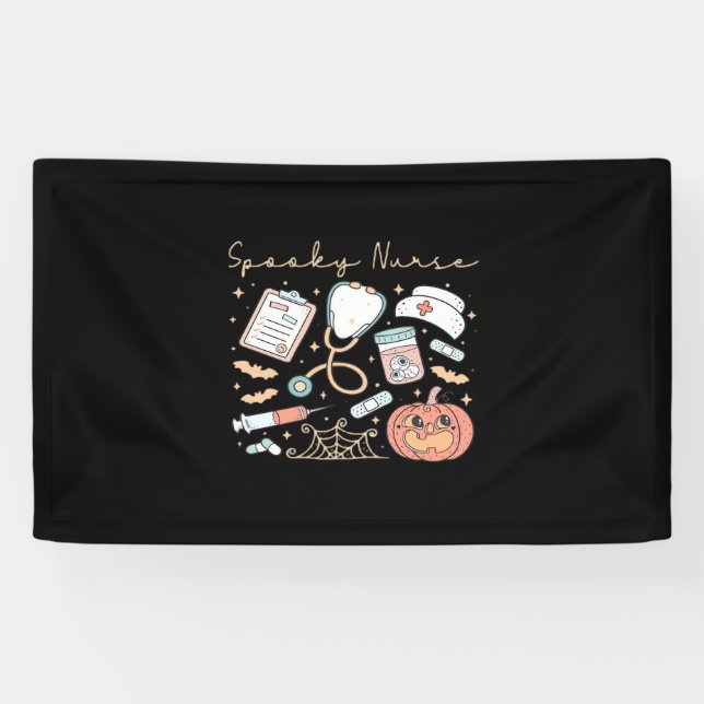Spooky Nurse Life Oversized T-Shirt Banner (Horizontal)