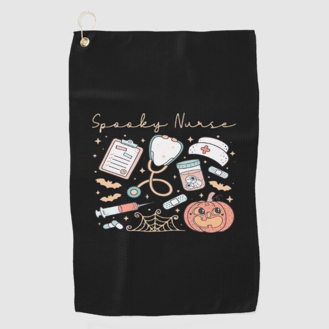 Spooky Nurse Life Oversized T-Shirt Golf Towel (Front)