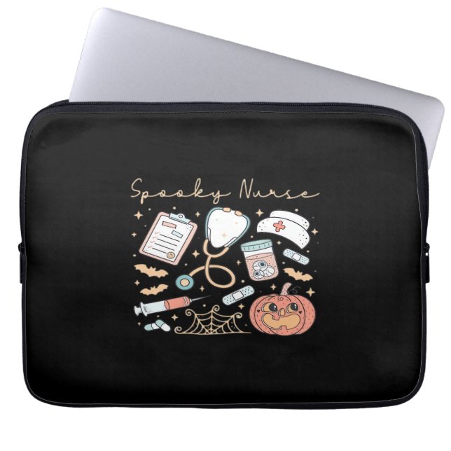 Spooky Nurse Life Oversized T-Shirt Laptop Sleeve (Front)