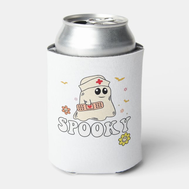 Spooky Nurse Practitioner Cute Halloween Classic T Can Cooler (Can Front)
