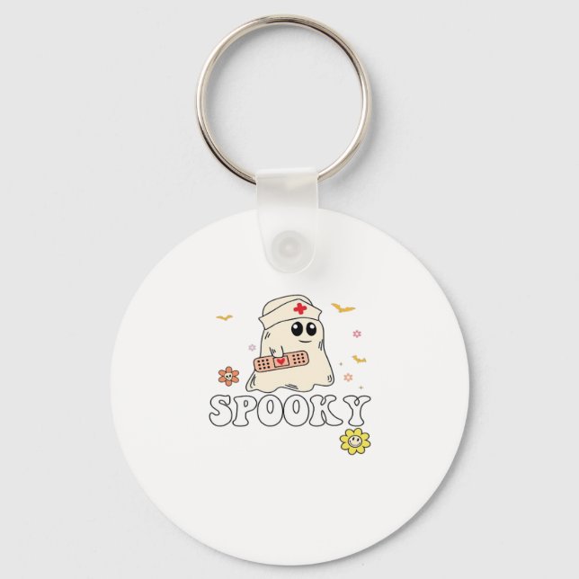 Spooky Nurse Practitioner Cute Halloween Classic T Key Ring (Front)