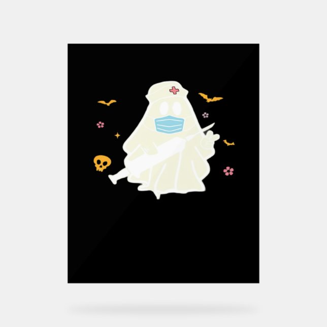 Spooky Nurse Practitioner Cute Halloween Oversized Acrylic Sign (Front)