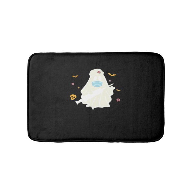 Spooky Nurse Practitioner Cute Halloween Oversized Bath Mat (Front)