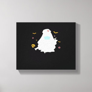Spooky Nurse Practitioner Cute Halloween Oversized Canvas Print