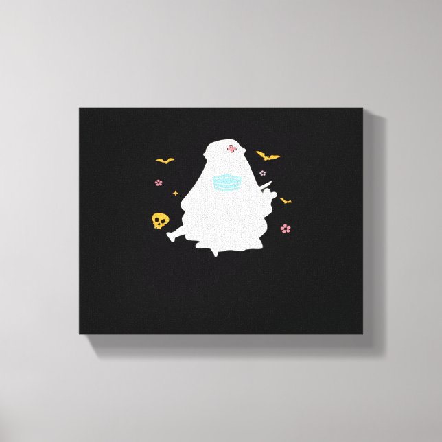 Spooky Nurse Practitioner Cute Halloween Oversized Canvas Print (Front)